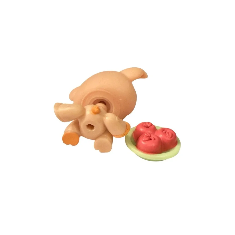 Littlest Pet Shop LPS Pig Messiest #885 2008 Pink Orange Original Food Plate